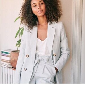 Sezane Light blue Striped Christie Jacket